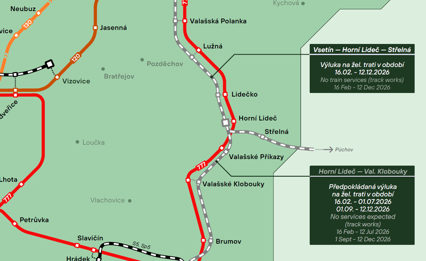 Informace o dlouhodobé železniční výluce